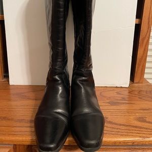 Tall black extra wide calf boots